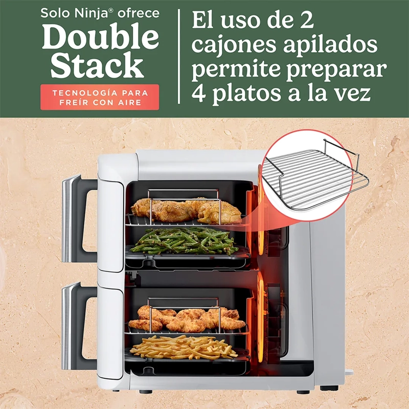 FREIDORA NINJA 9.5L VERTICAL DOUBLE STACK XL SL400EUWH - 14