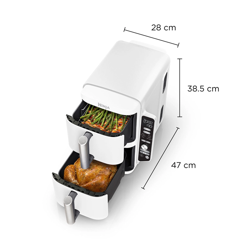 FREIDORA NINJA 9.5L VERTICAL DOUBLE STACK XL SL400EUWH - 15