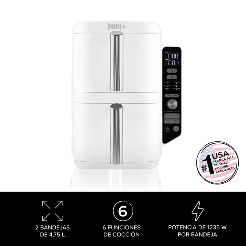 FREIDORA NINJA 9.5L VERTICAL DOUBLE STACK XL SL400EUWH - 4