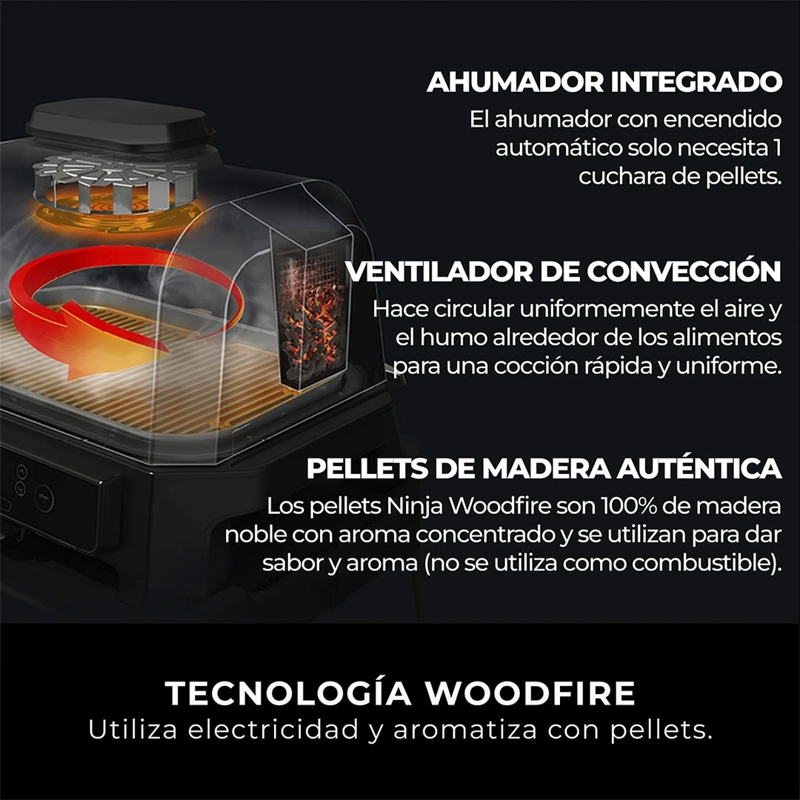 PARRILLA ELÉCTRICA NINJA WOODFIRE PRO XL OG850EU - 9