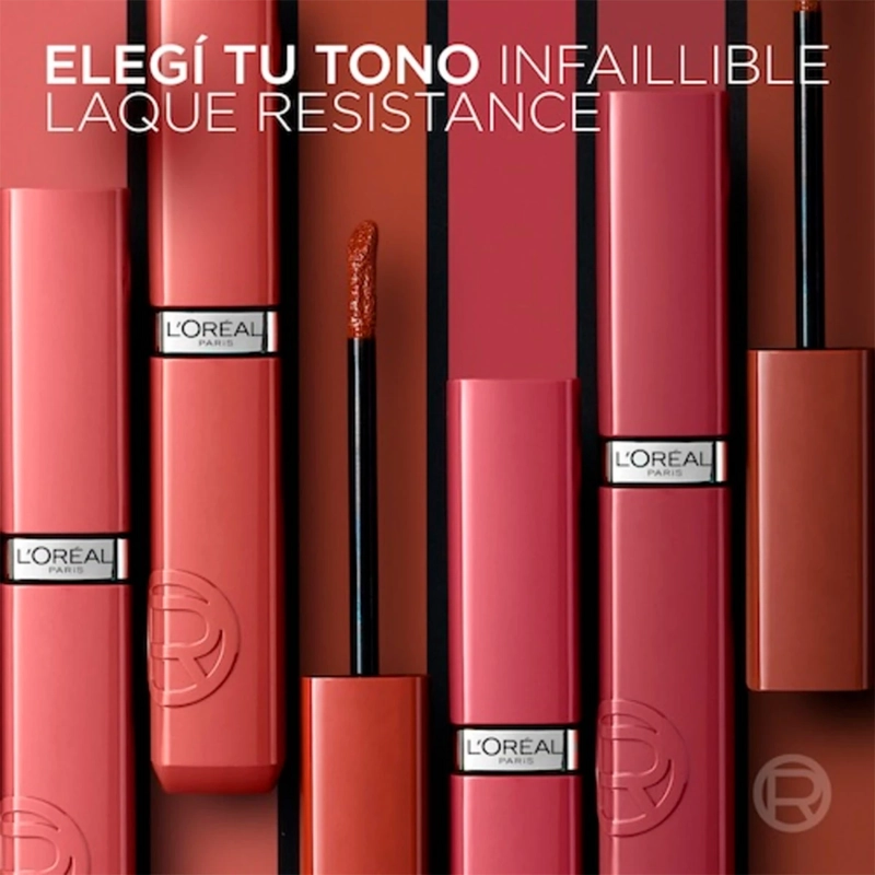 LABIAL LOREAL INFALLIBLE LAQUE RESIST ALMOND NUDE - 9