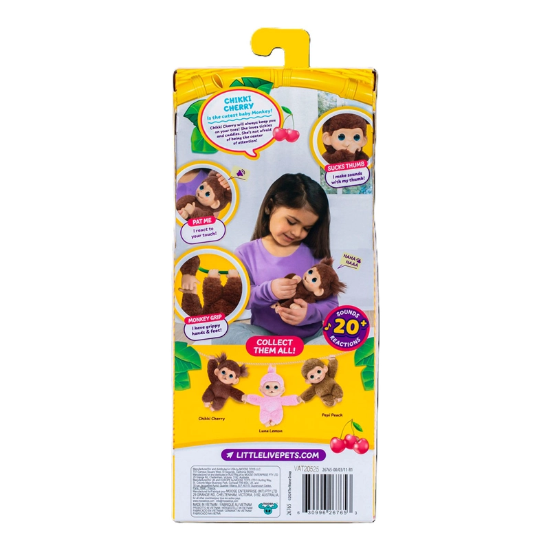 PELUCHE LITTLE LIVE PETS BABY MONEKY CHIKKI CHERRY - 5