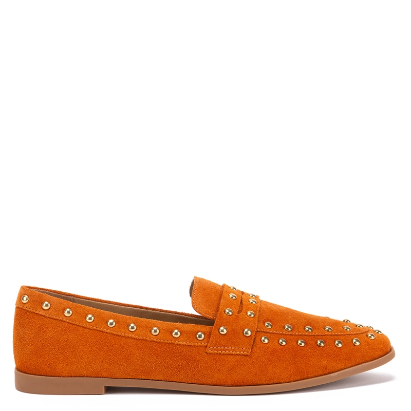 MOCASINES MUJER GACEL NARANJO NORAH CUERO - 1