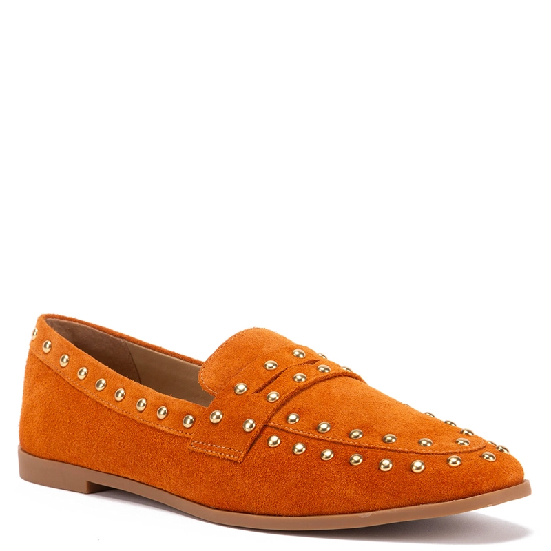 MOCASINES MUJER GACEL NARANJO NORAH CUERO - 3