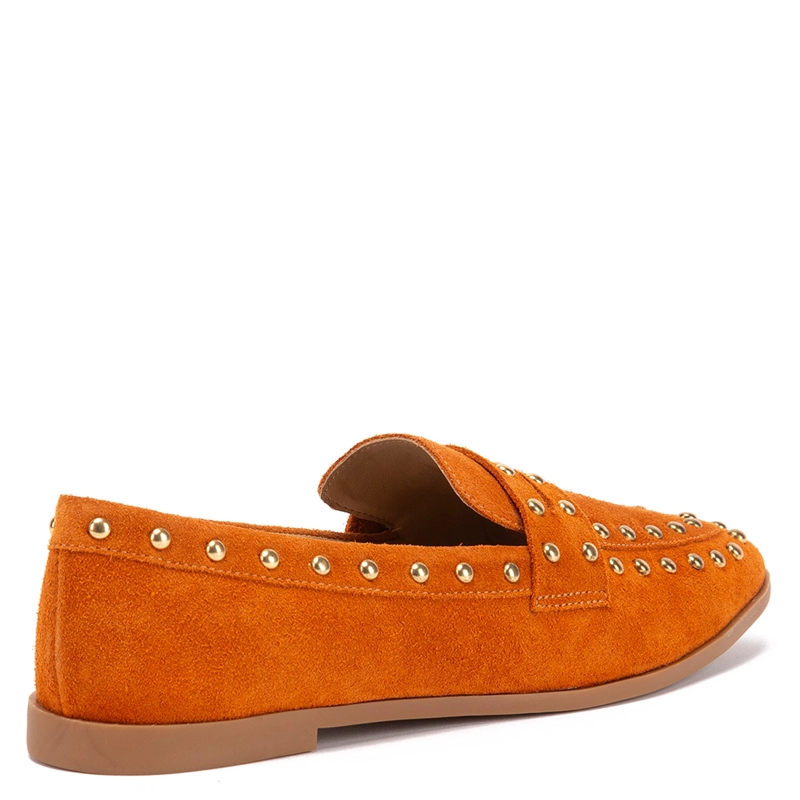 MOCASINES MUJER GACEL NARANJO NORAH CUERO - 4