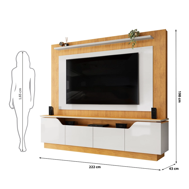 CENTRO DE ENTRETENIMIENTO DI PORETTI DESIGN TITAN 70" CAFÉ - 3