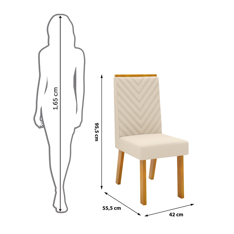 JUEGO DE COMEDOR DI PORETTI DESIGN LIZ 6 SILLAS BEIGE - 6