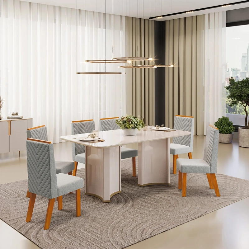 JUEGO DE COMEDOR DI PORETTI DESIGN LIZ 6 SILLAS GRAFITO - 1