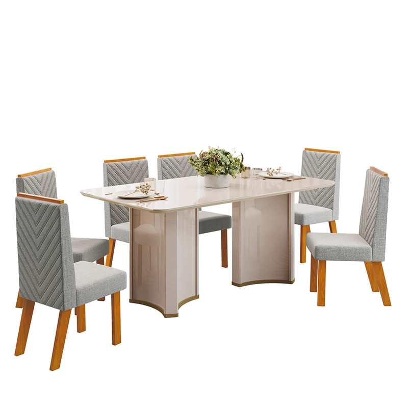 JUEGO DE COMEDOR DI PORETTI DESIGN LIZ 6 SILLAS GRAFITO - 2