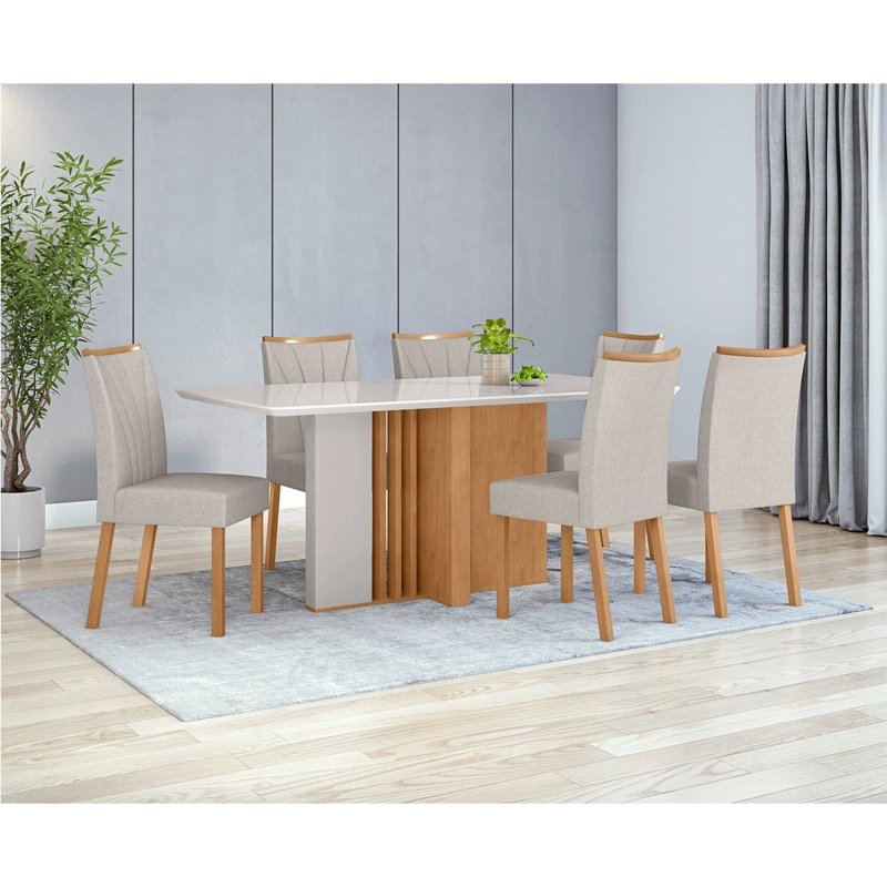 JUEGO DE COMEDOR DI PORETTI DESIGN ASTRID 6 SILLAS GRIS - 1
