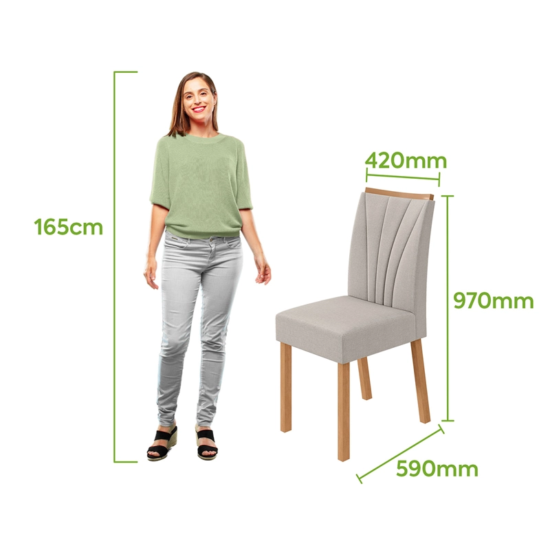 JUEGO DE COMEDOR DI PORETTI DESIGN ASTRID 6 SILLAS GRIS - 4