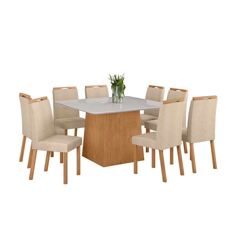 JUEGO DE COMEDOR DI PORETTI DESIGN NEVADA 8 SILLAS BEIGE - 2
