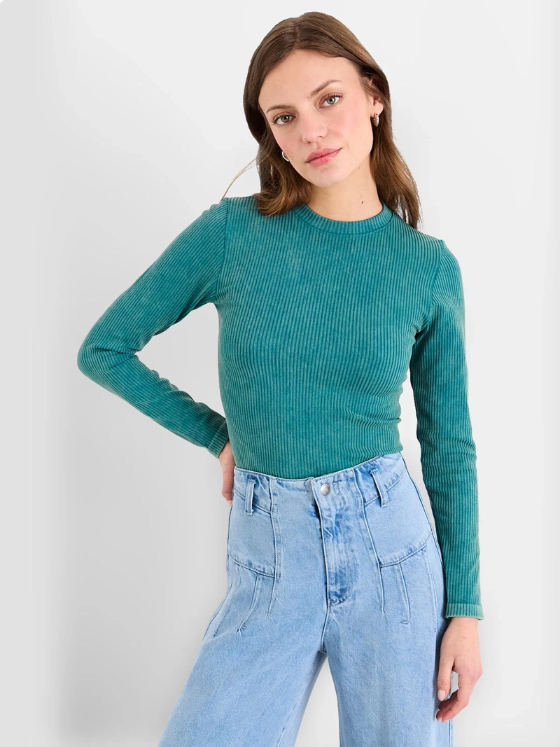 POLERA MUJER IO MANGA LARGA LISA