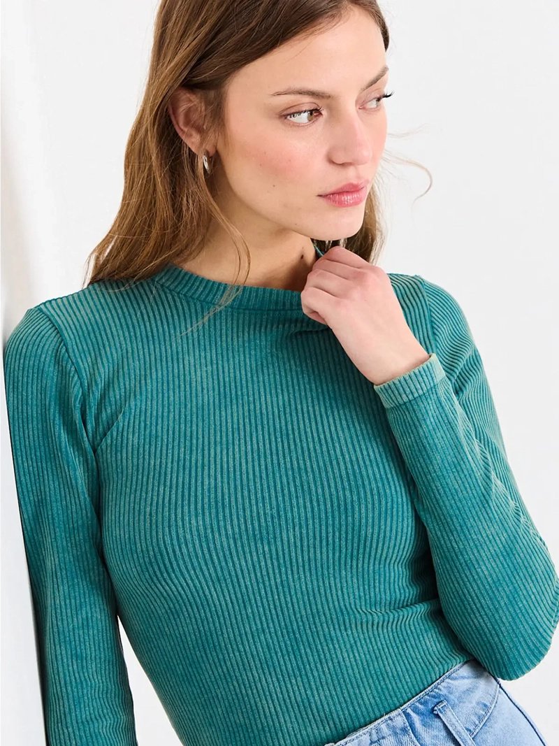 POLERA MUJER IO MANGA LARGA LISA - 3