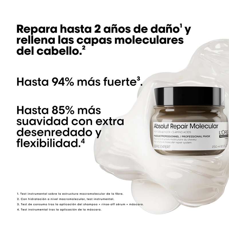 SET LOREAL PROFESSIONNEL ABSOLUT REPAIR MOLECULAR SHAMPOO 500ML+MÁSCARA 250ML - 3