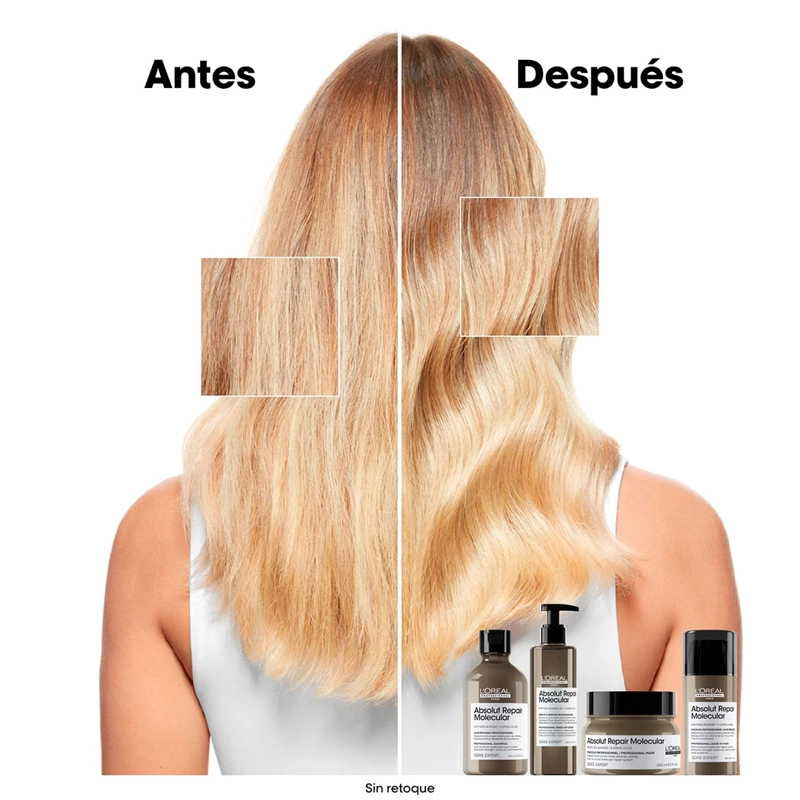 SET LOREAL PROFESSIONNEL ABSOLUT REPAIR MOLECULAR SHAMPOO 500ML+MÁSCARA 250ML - 4