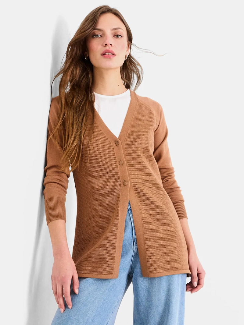 CARDIGAN MUJER IO LISO - 1
