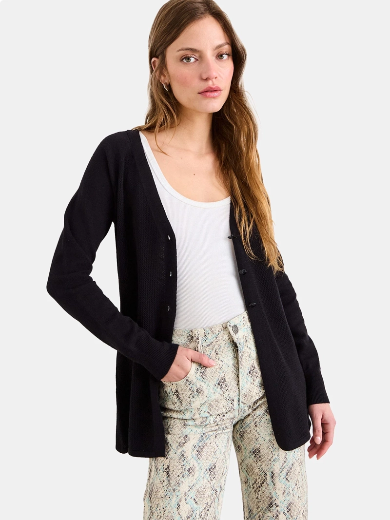 CARDIGAN MUJER IO LISO - 1