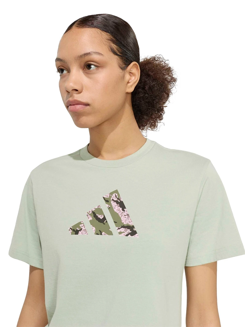 POLERA MUJER ADIDAS VERDE ALGODÓN - 3