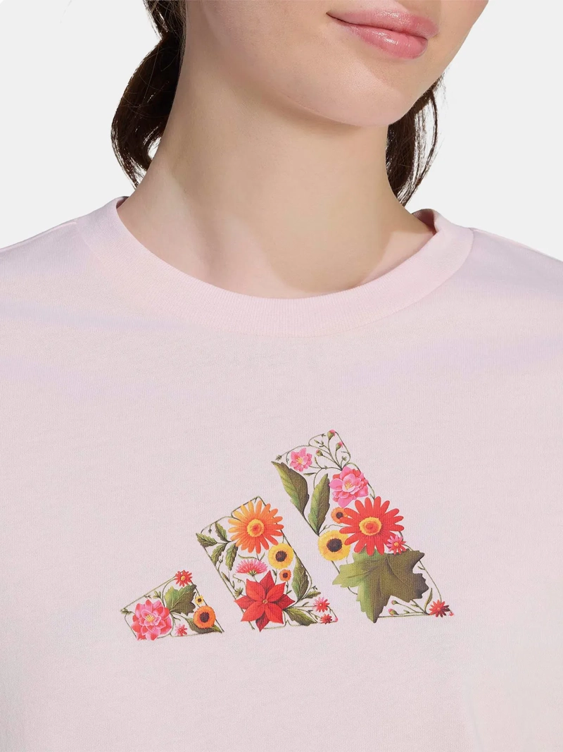 POLERA MUJER ADIDAS ESTAMPADO FLOR CLÁSICA ALGODÓN - 4