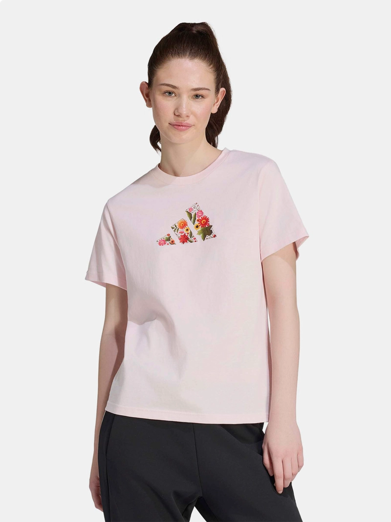 POLERA MUJER ADIDAS ESTAMPADO FLOR CLÁSICA ALGODÓN