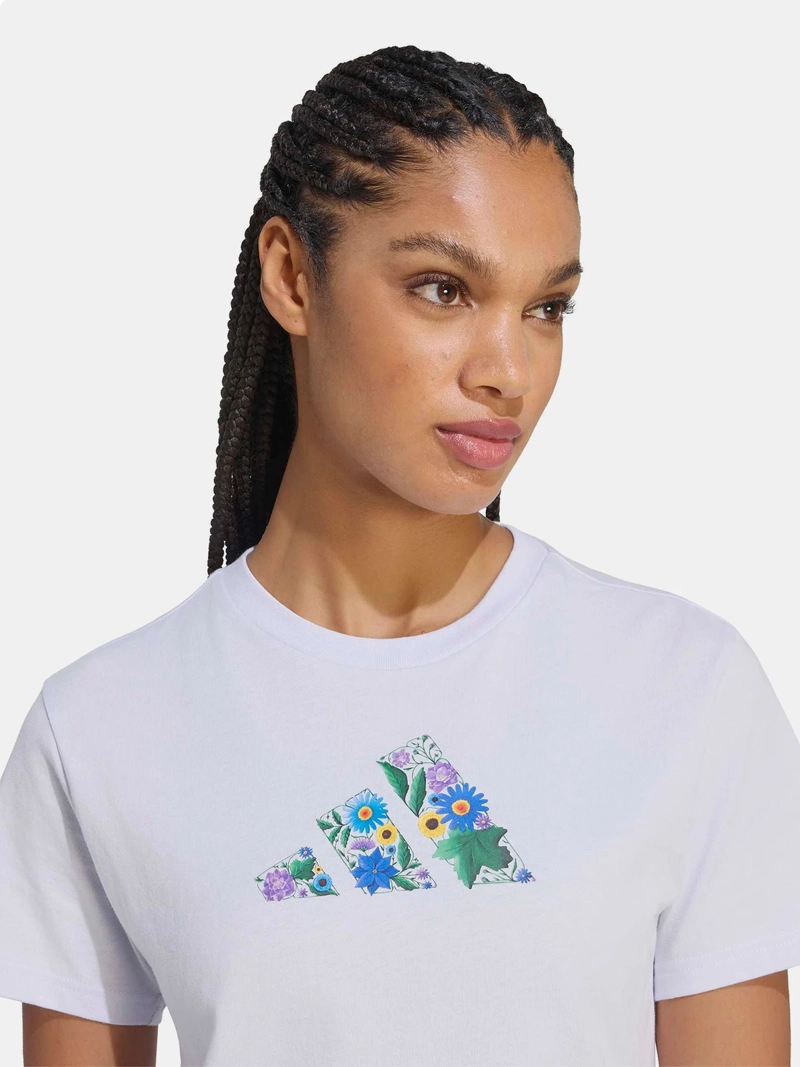 POLERA MUJER ADIDAS ESTAMPADO FLOR CLÁSICA ALGODÓN - 3