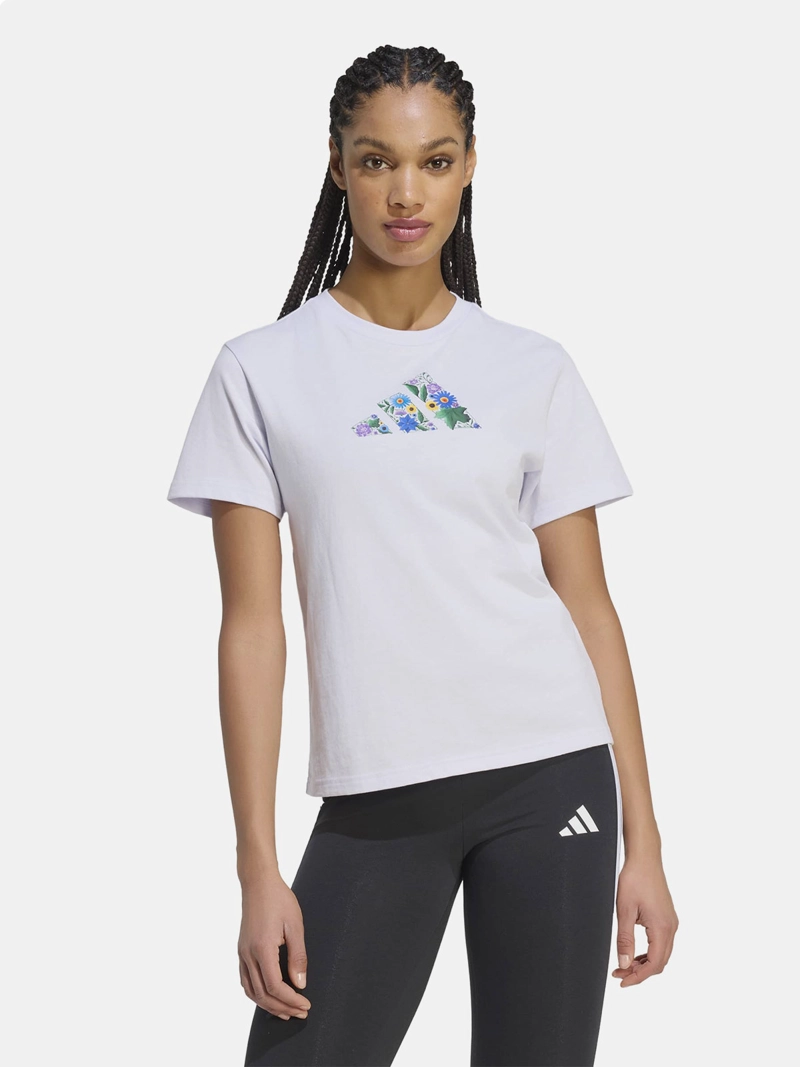 POLERA MUJER ADIDAS ESTAMPADO FLOR CLÁSICA ALGODÓN