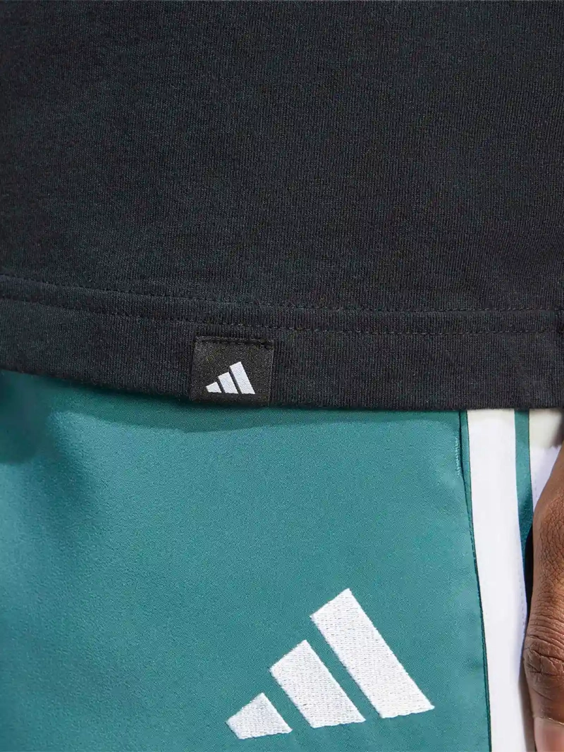 POLERA HOMBRE ADIDAS ESSENTIALS BIG LINEAR ALGONDÓN NEGRO - 4