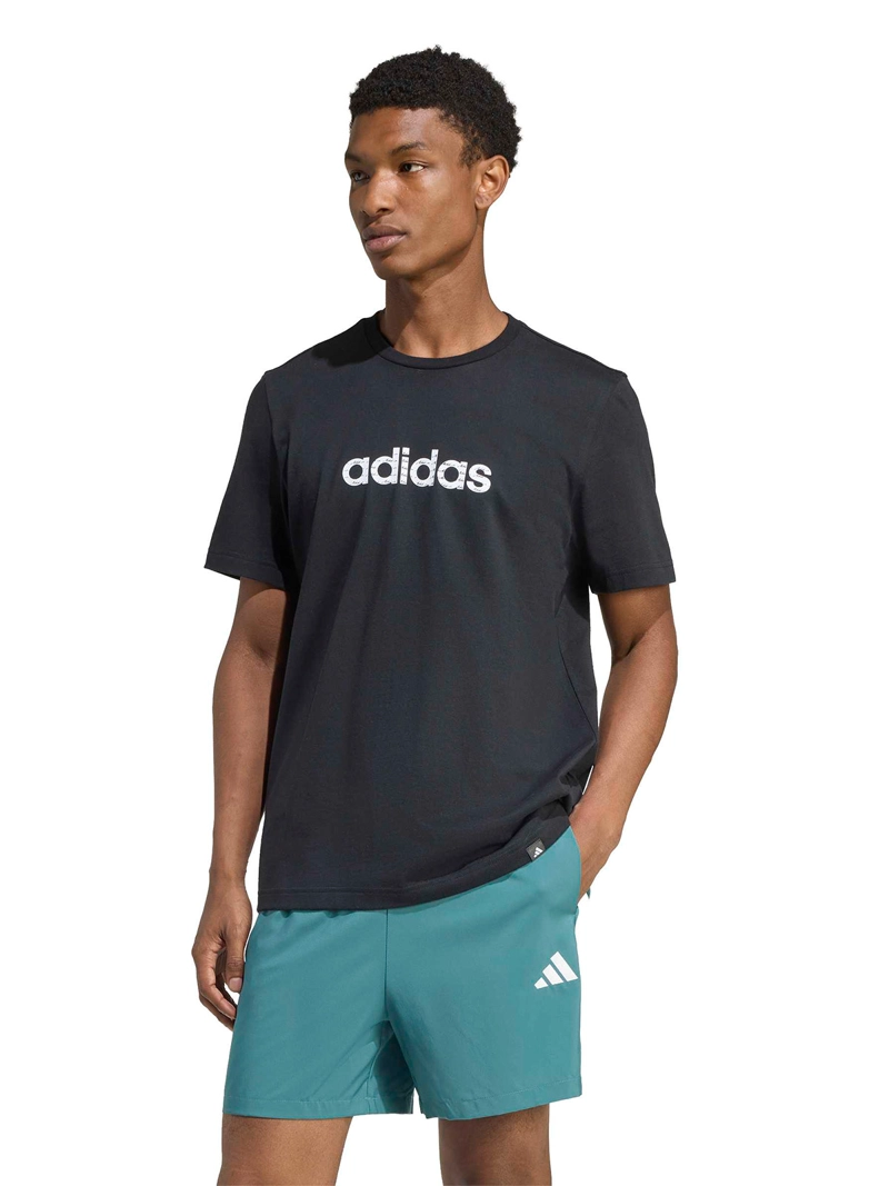 POLERA HOMBRE ADIDAS ESSENTIALS BIG LINEAR ALGONDÓN NEGRO - 1