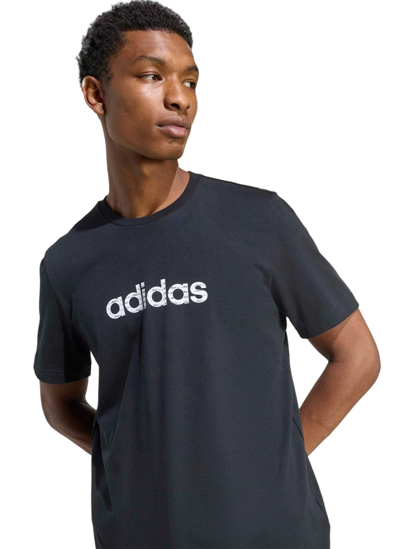 POLERA HOMBRE ADIDAS ESSENTIALS BIG LINEAR ALGONDÓN NEGRO - 3