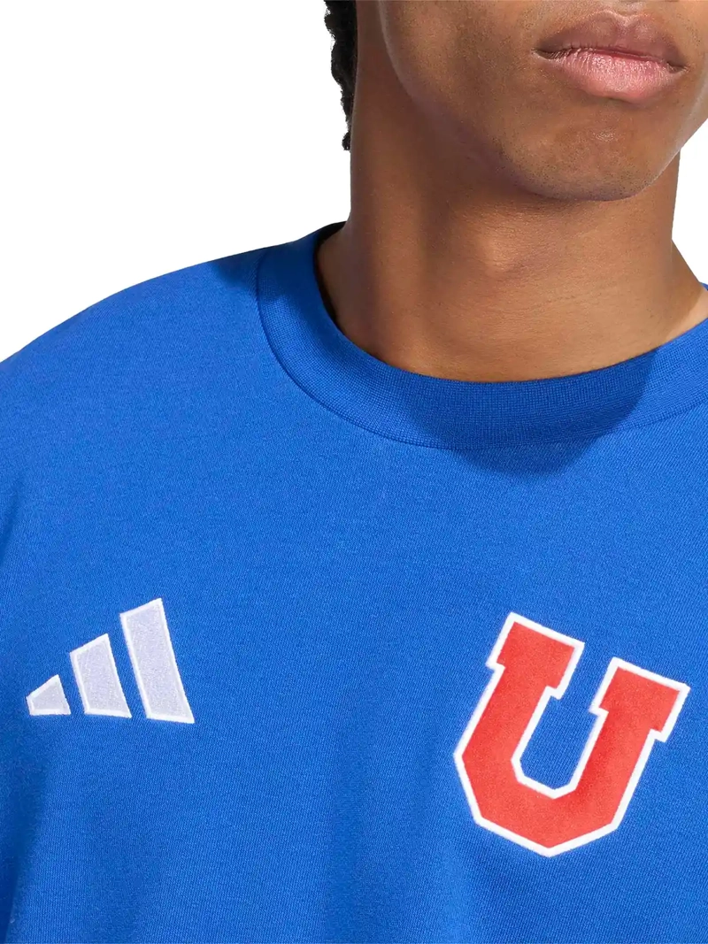 POLERON HOMBRE ADIDAS ALGODÓN UNIVERSIDAD DE CHILE DNA - 3
