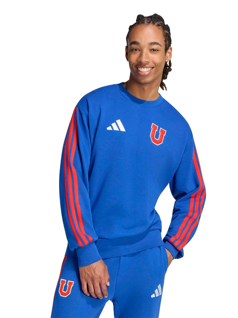POLERON HOMBRE ADIDAS ALGODÓN UNIVERSIDAD DE CHILE DNA - 1