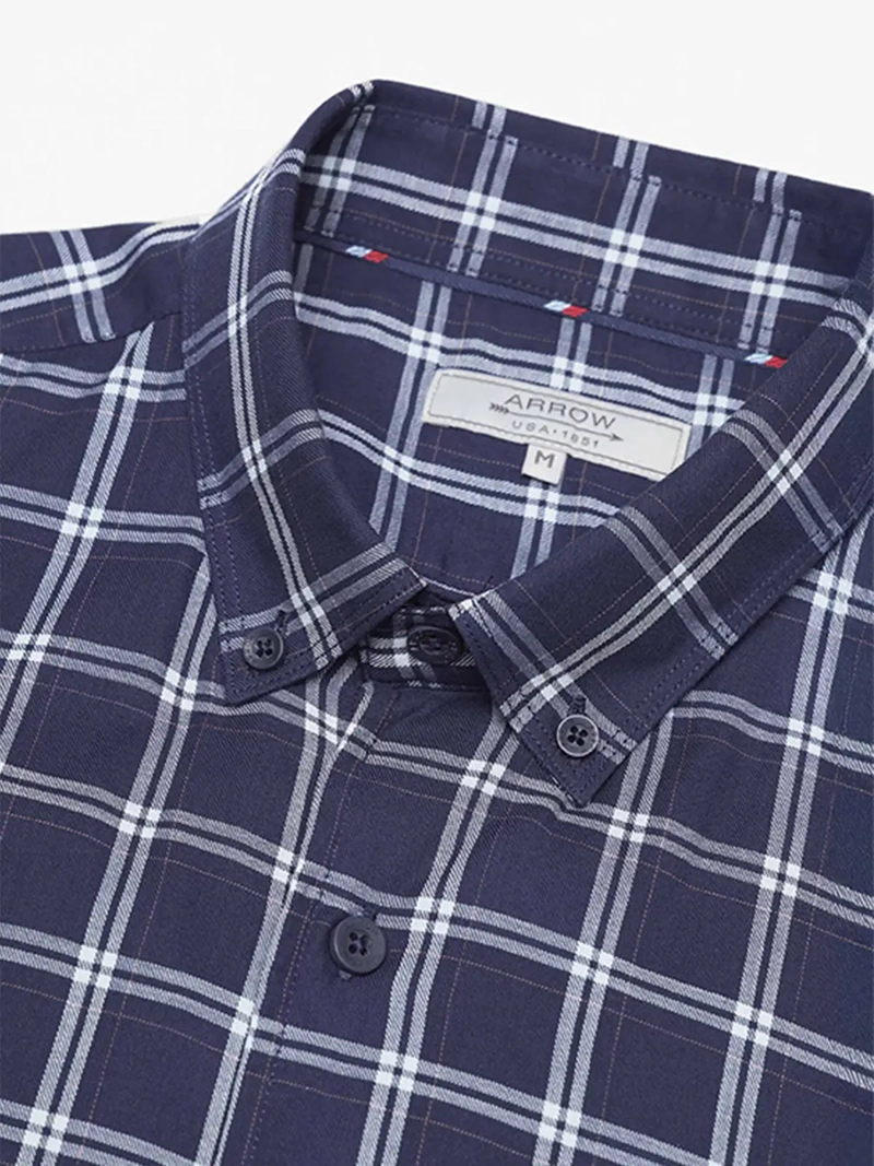 CAMISA HOMBRE ARROW ALGODÓN MANGA CORTA CUADROS - 4