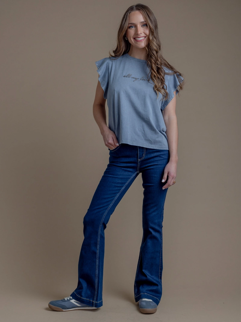 JEANS MUJER EFESIS TIRO MEDIO FLOR - 1