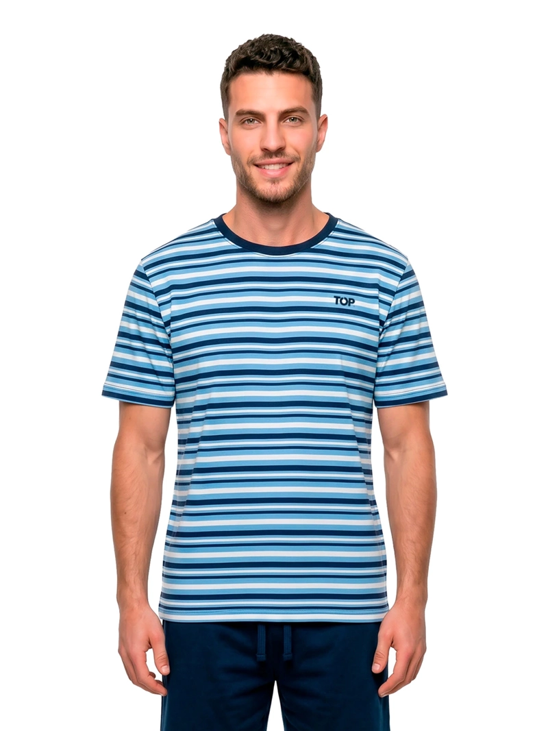 PIJAMA HOMBRE TOP ALGODÓN RAYAS - 1
