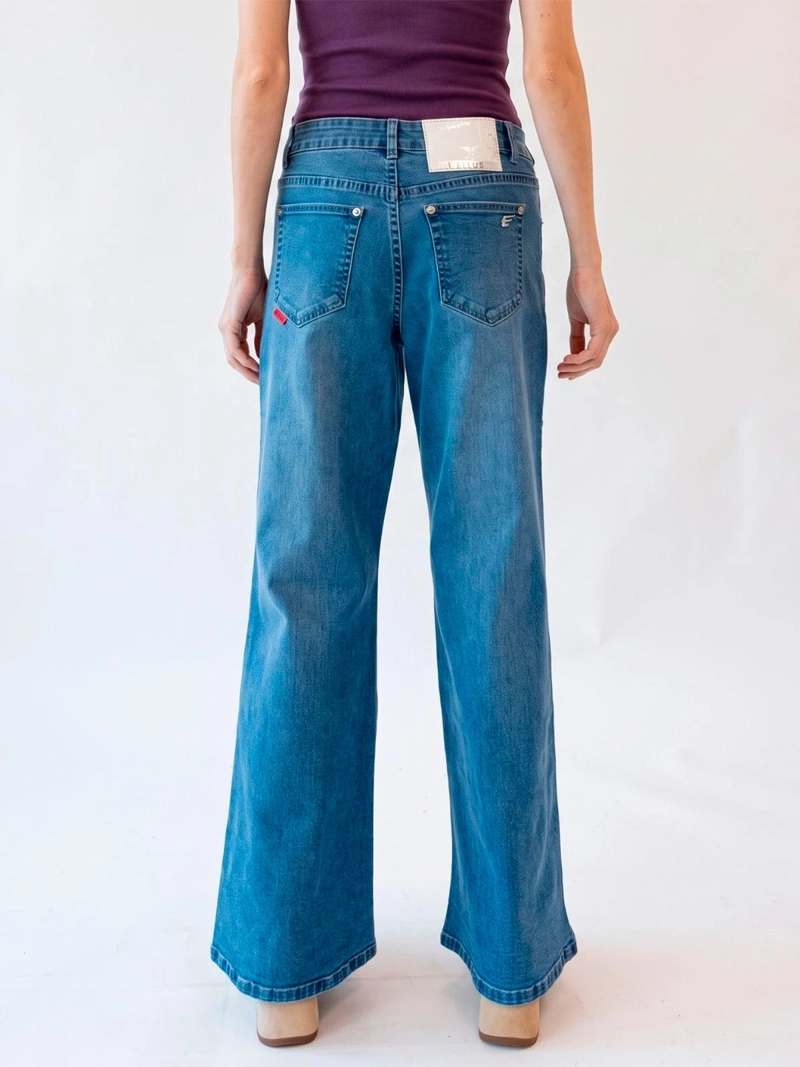 JEANS MUJER ELLUS ALGODÓN WIDE LEG - 4
