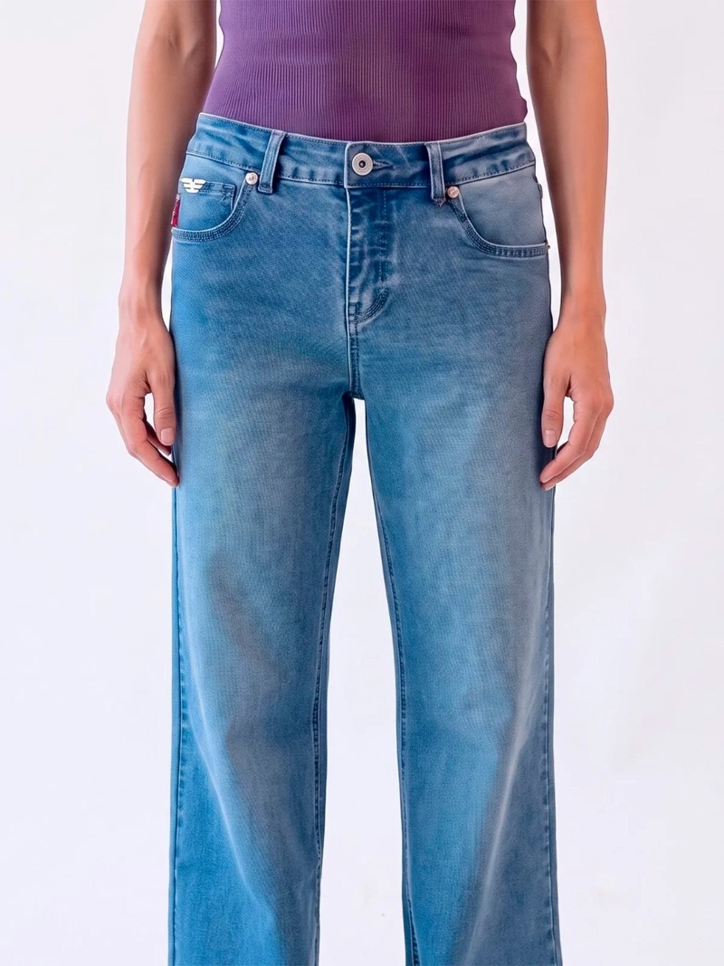 JEANS MUJER ELLUS ALGODÓN WIDE LEG - 5