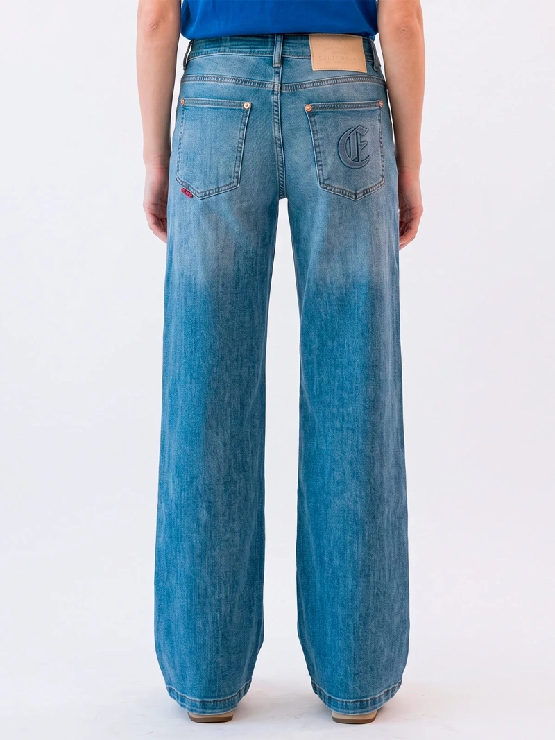 JEANS MUJER ELLUS ALGODÓN WIDE LEG - 4