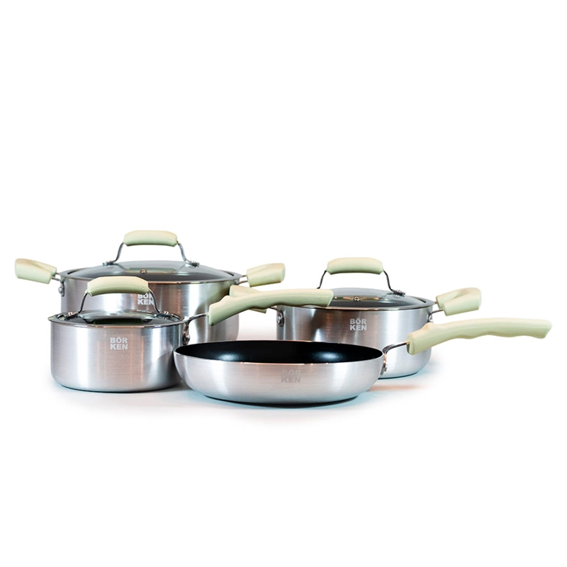 BATERÍA DE COCINA BÖRKEN GALAXY 7 PIEZAS CLOVER - 1