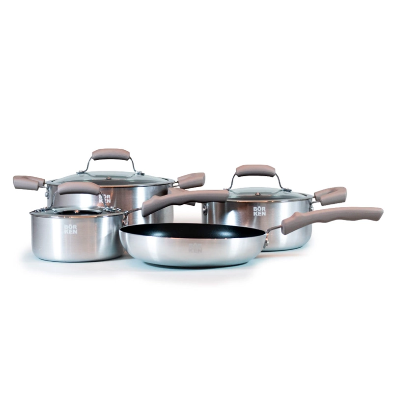 BATERÍA DE COCINA BÖRKEN GALAXY 7 PIEZAS MOCHA - 1
