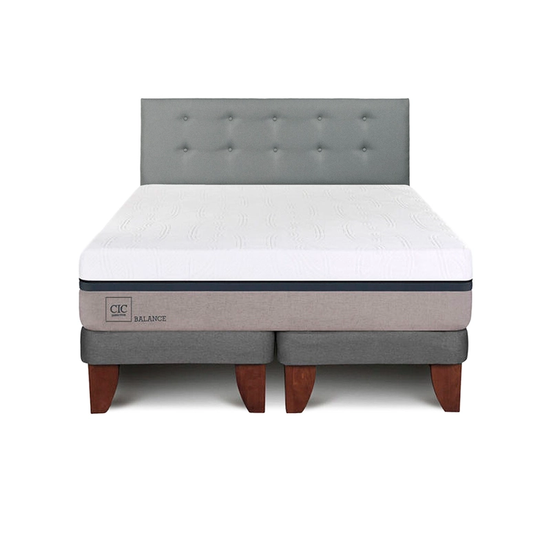 CAMA EUROPEA CIC BALANCE B/D KING +RESPALDO GRIS - 1