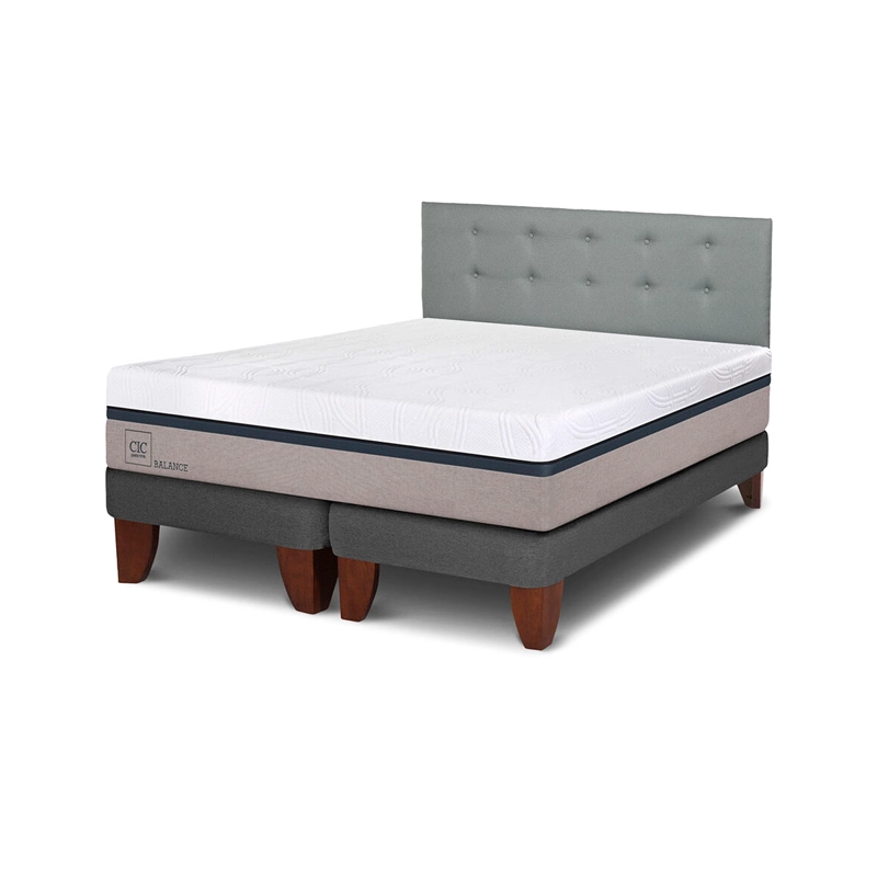 CAMA EUROPEA CIC BALANCE B/D KING +RESPALDO GRIS - 2