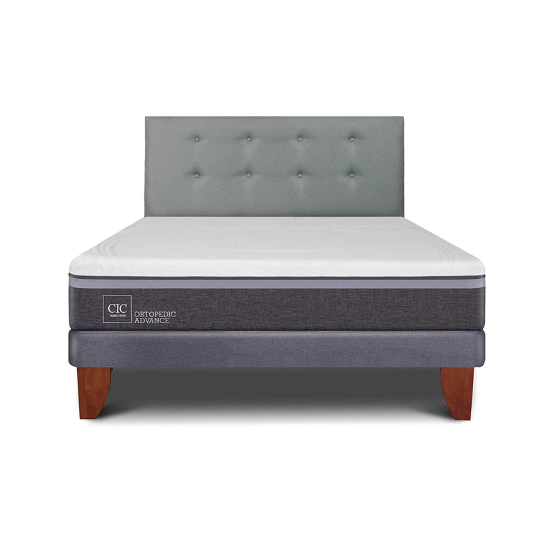 CAMA EUROPEA CIC ORTOPEDIC ADVANCE 2 PLAZAS + RESPALDO GRIS - 1