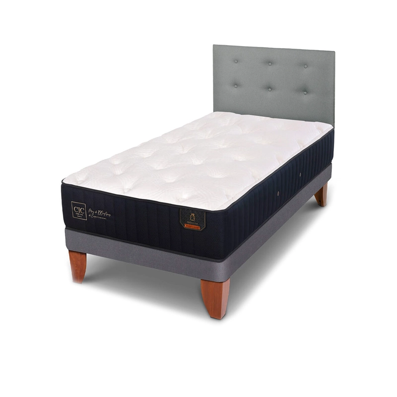 CAMA EUROPEA CIC PREMIUM 1.5 PLAZAS + RESPALDO GRIS - 2