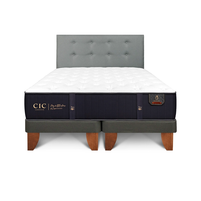 CAMA EUROPEA CIC PREMIUM B/D 2 PLAZAS + RESPALDO GRIS - 1