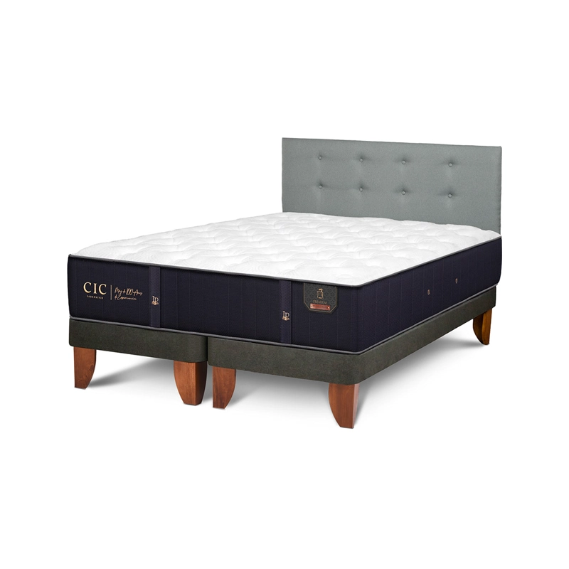 CAMA EUROPEA CIC PREMIUM B/D 2 PLAZAS + RESPALDO GRIS - 2