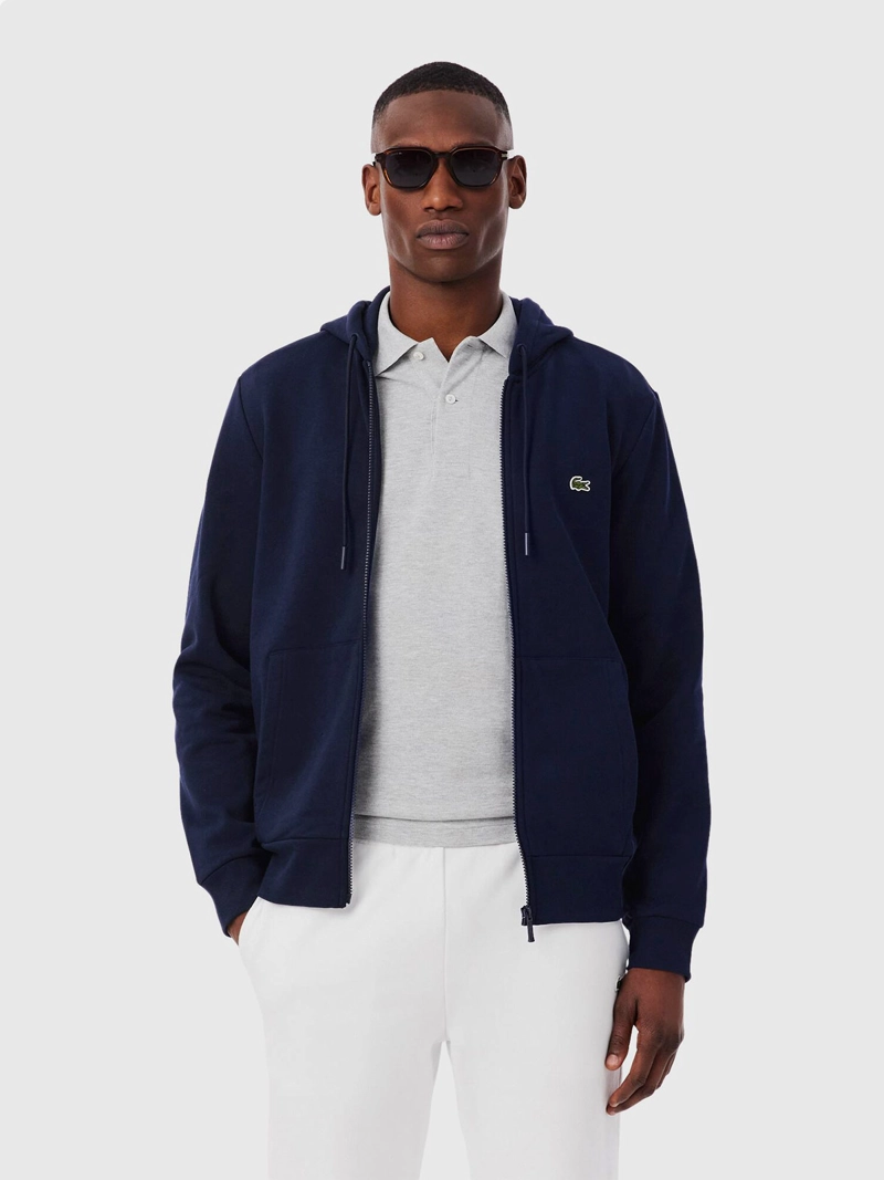 POLERON HOMBRE LACOSTE ALGODÓN CON CAPUCHA - 1