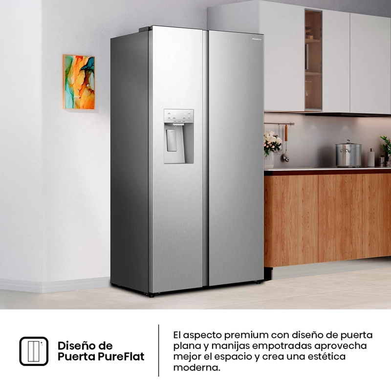 REFRIGERADOR SIDE BY SIDE HISENSE RS528P5ESA 528L NO FROST PLATA - 8