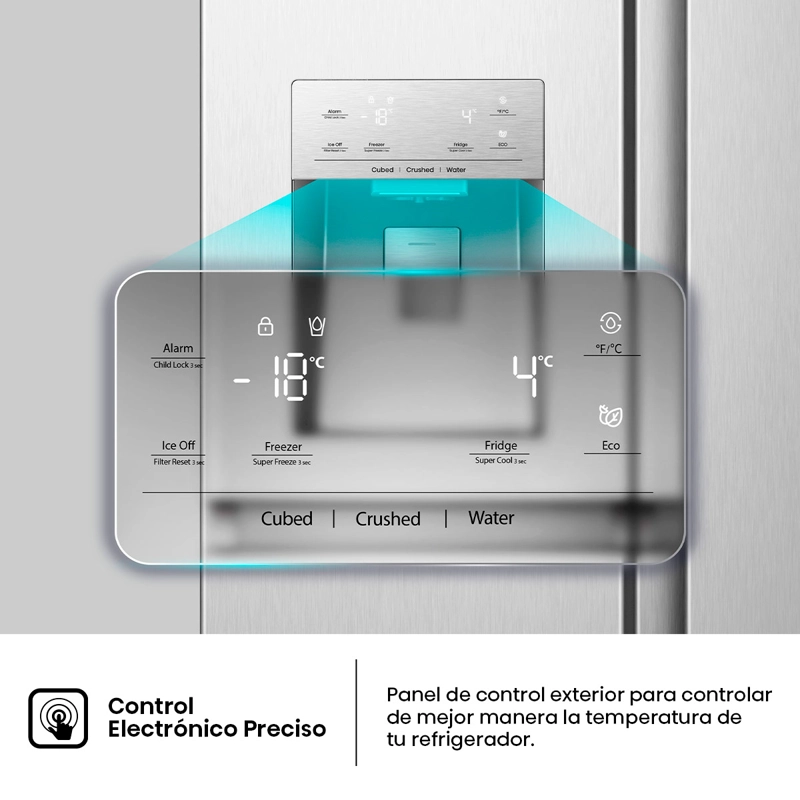 REFRIGERADOR SIDE BY SIDE HISENSE RS528P5ESA 528L NO FROST PLATA - 9
