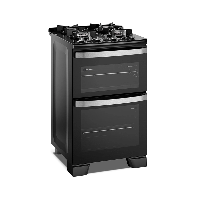 COCINA A GAS ELECTROLUX F4EDB 4 PLATOS DOBLE HORNO NEGRO - 3
